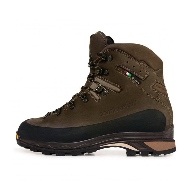 ZANBEILA Waterproof And Breathable Coverage Support Mid top Mountaineering Shoes Men's Dark Brown
