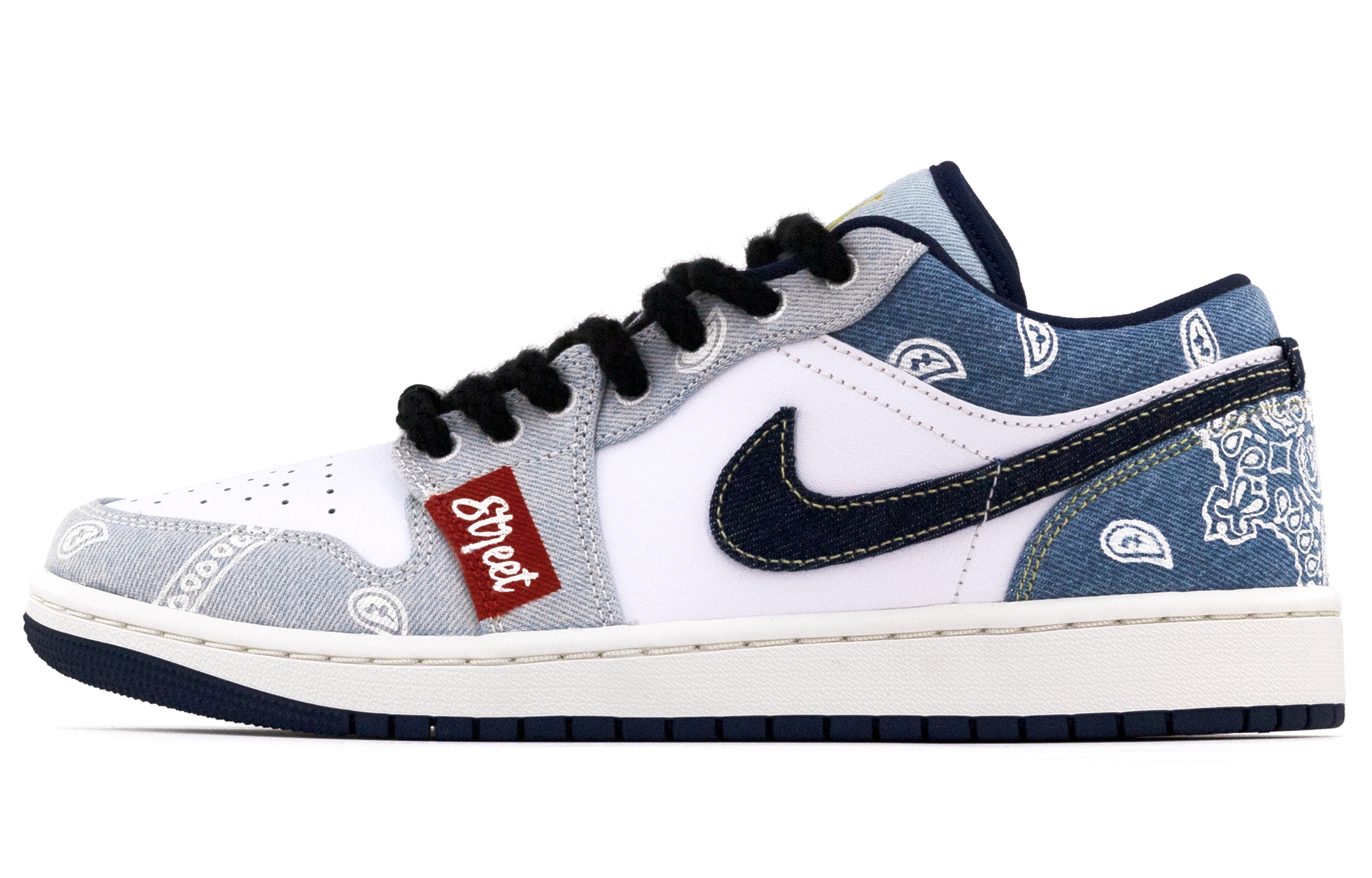 Jordan Air Jordan 1 Low top Vintage Basketball Shoes Men’s Denim Blue