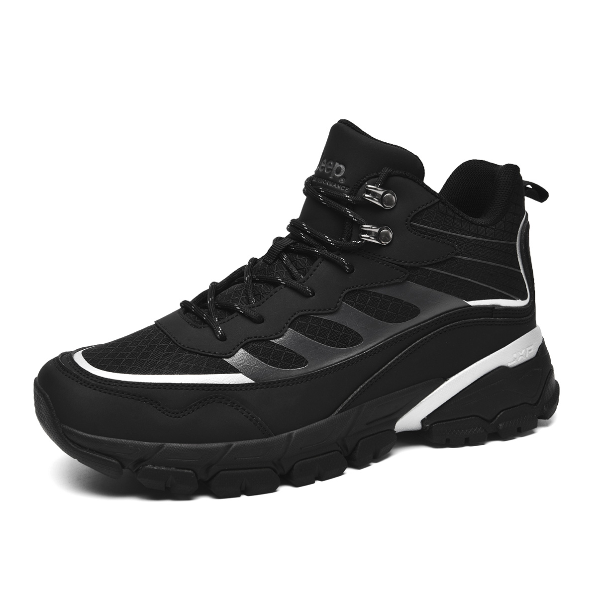 Jeep Mid top Outdoor Hiking Mountaineering Shoes Men’s Black