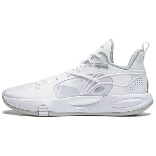 Li Ning Cushioning Abrasion Resistant Low top Basketball Shoes Men's White