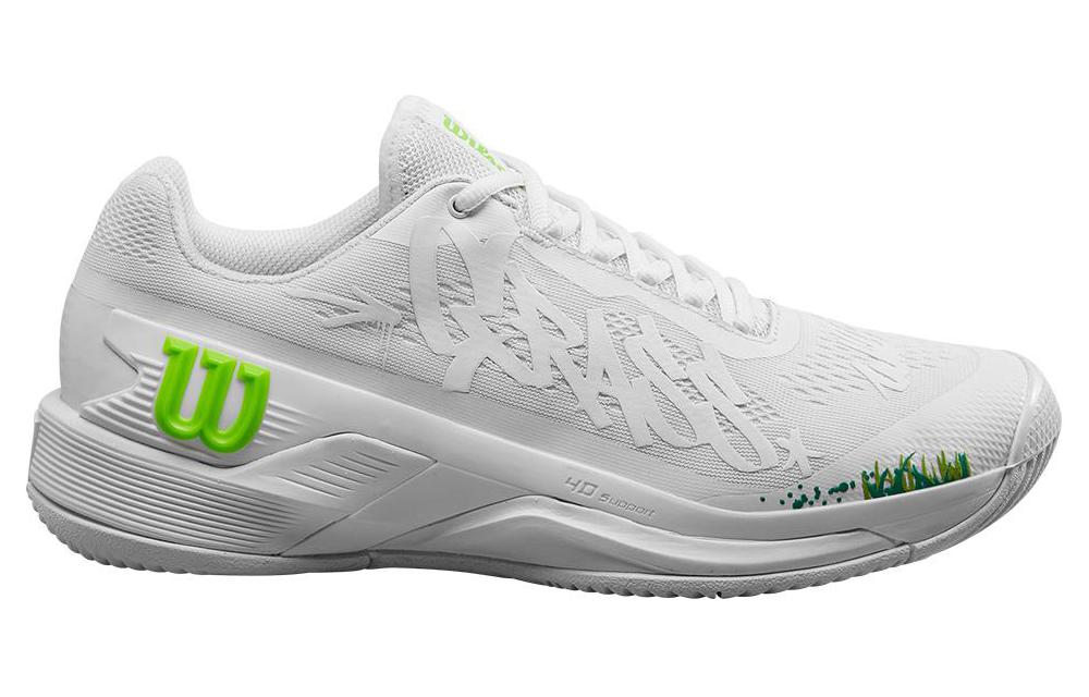 Wilson Rush Pro 4.0 Cushioning Slip Resistant Low top Tennis Shoes Unisex White Green