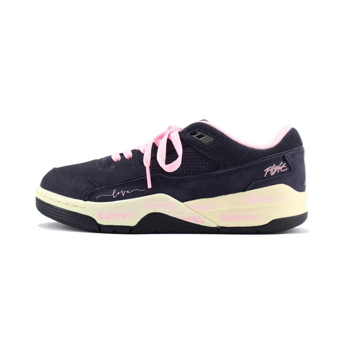 Jordan FLIGHT COURT Abrasion Resistant Abrasion Resistant Low top Vintage Basketball Shoes Unisex Black Pink