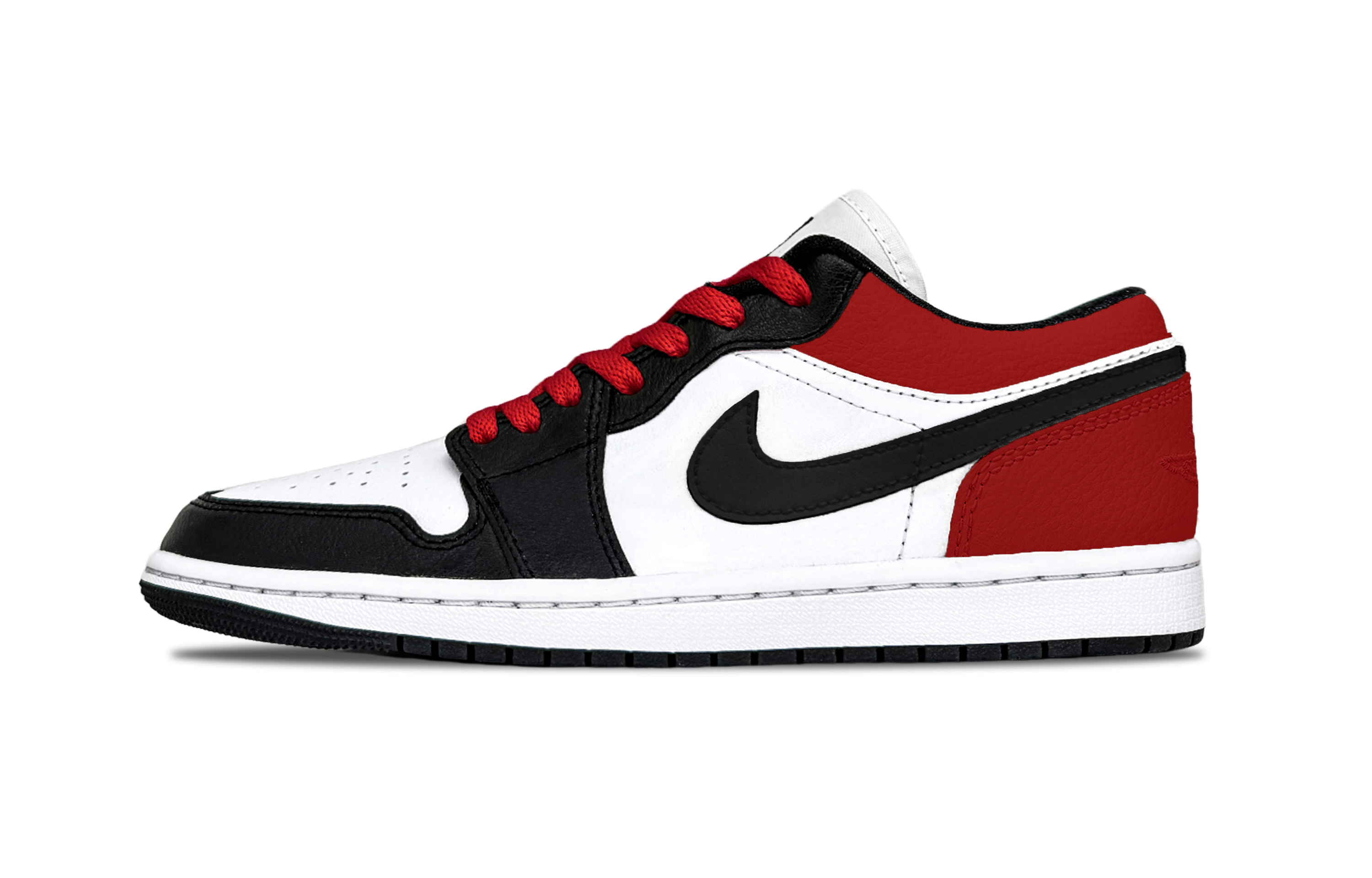 Jordan Air Jordan 1 Black Swan Leather Support Balance Support Balance Low top Vintage Basketball Shoes Unisex