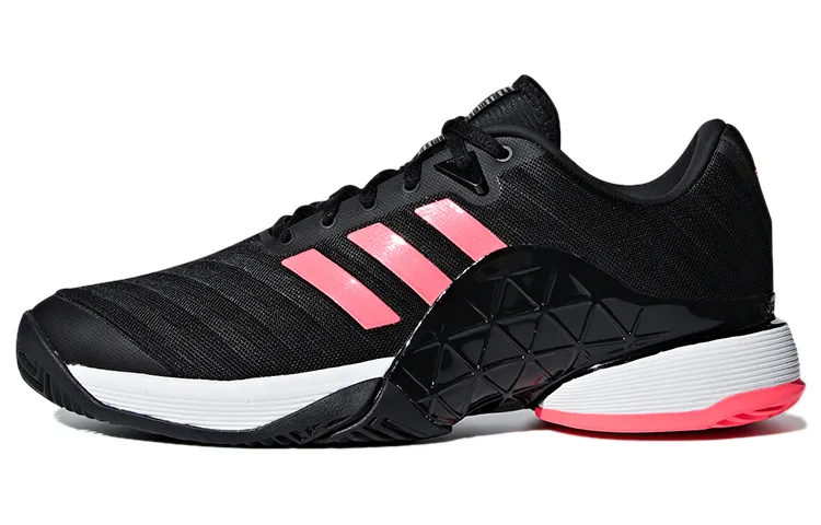 Adidas Barricade 2018 Fashion Abrasion Resistant Abrasion Resistant Low top Tennis Shoes Men's Black Pink