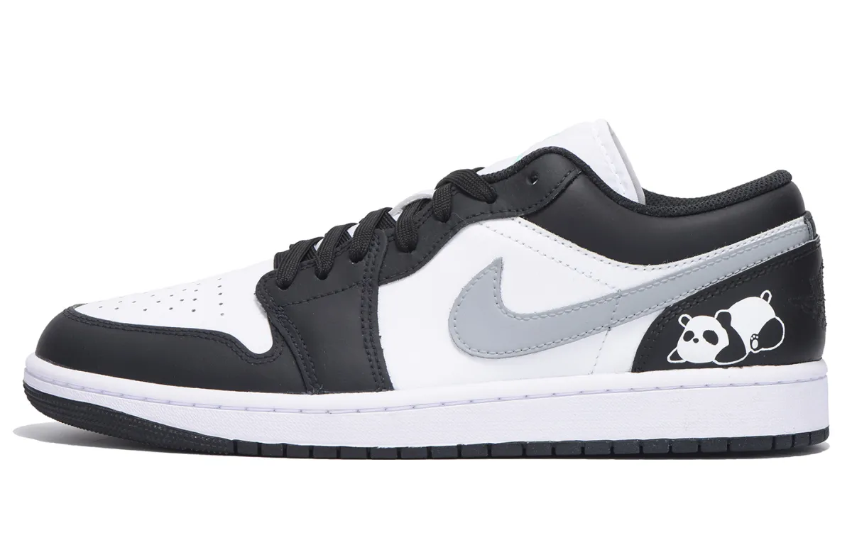 Jordan Air Jordan 1 Slip Resistant Coverage Balance Impact Resistant Low top Vintage Basketball Shoes Men's Black Gray