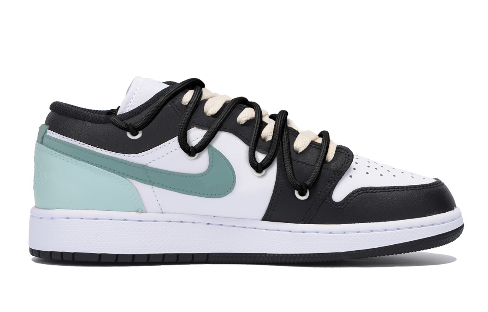 Jordan Air Jordan 1 Slip Resistant Abrasion Resistant Low top Vintage Basketball Shoes Men’s Black Green