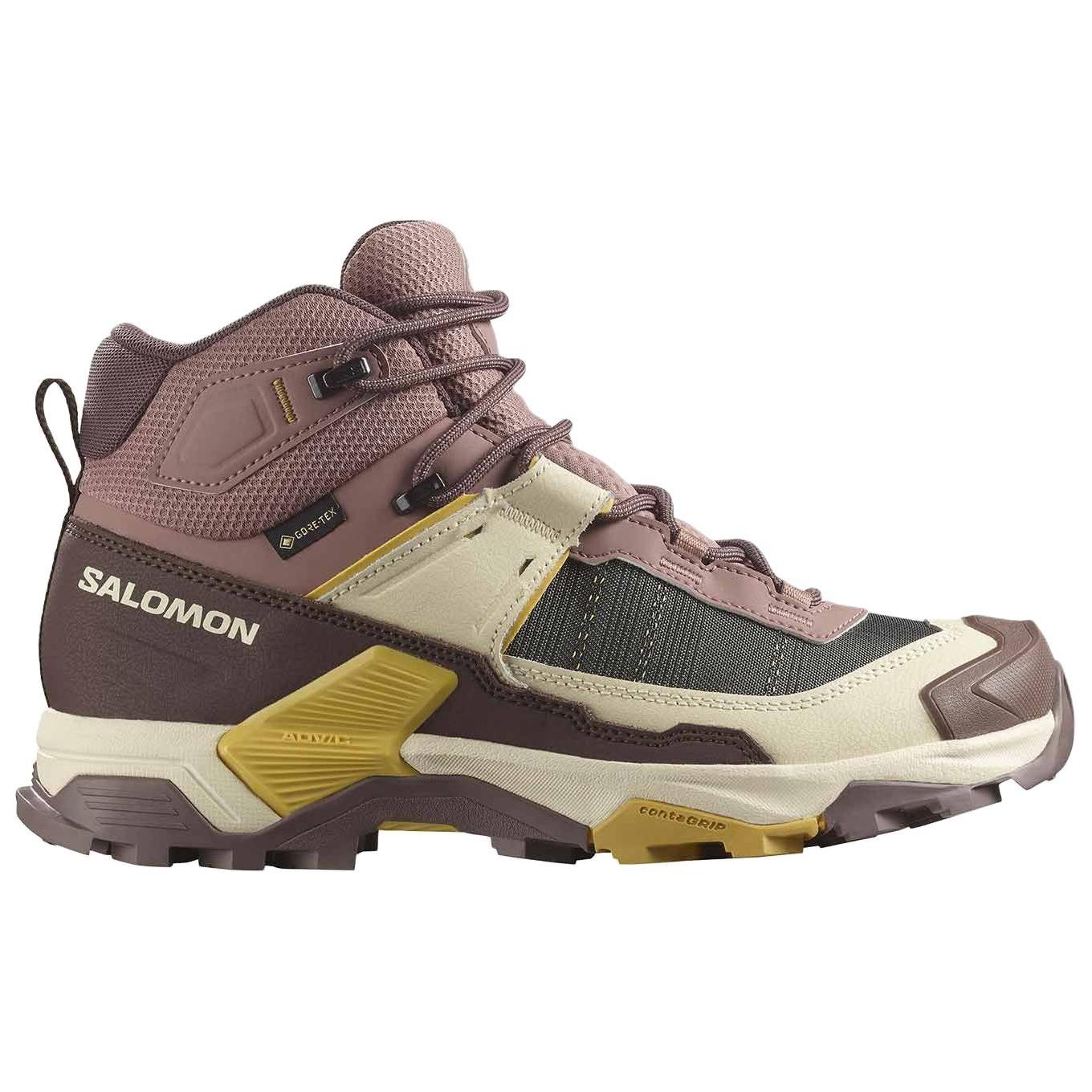 SALOMON X ULTRA 5 Fabric Breathable And Lightweight Mid top Mountaineering Shoes Women’s Beige Umber