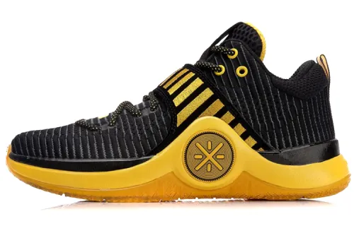 LiNing WOW 6 Wade's Way 6 Warning Shock Absorbing Anti-Slip Wear Resistant Low Top Practical Basketball Shoes Men's Black Yellow