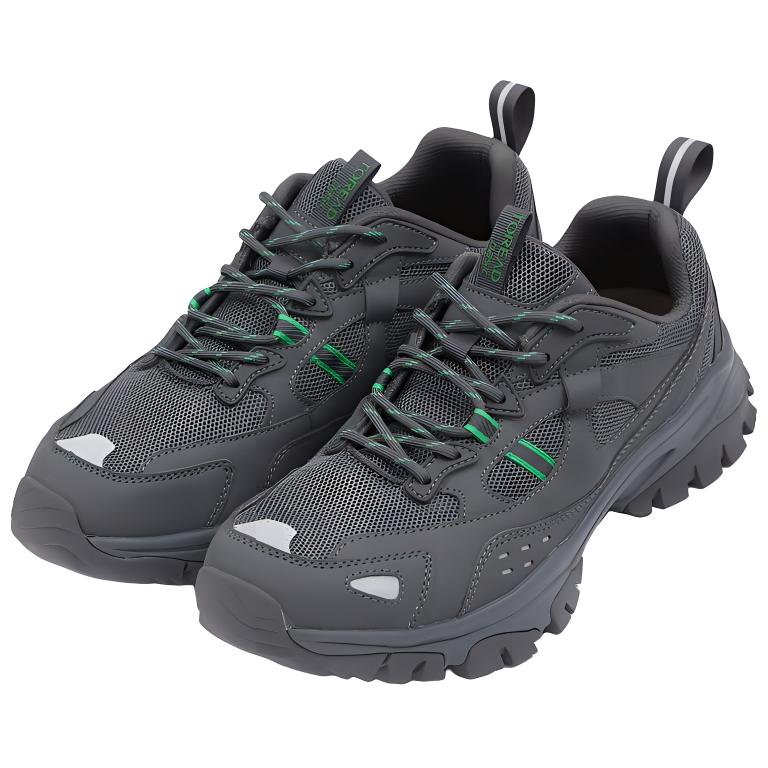 TOREAD Cushioning Slip Resistant Abrasion Resistant Breathable Mountaineering & Hiking Shoes Men’s Dark Gray/Green