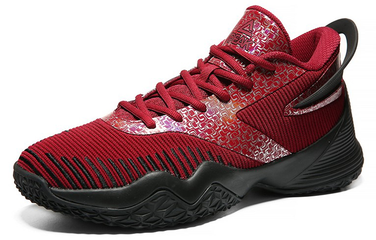 PEAK Cushioning Slip Resistant Abrasion Resistant Coverage Support Mid top Basketball Shoes Men’s Dark Cherry Red