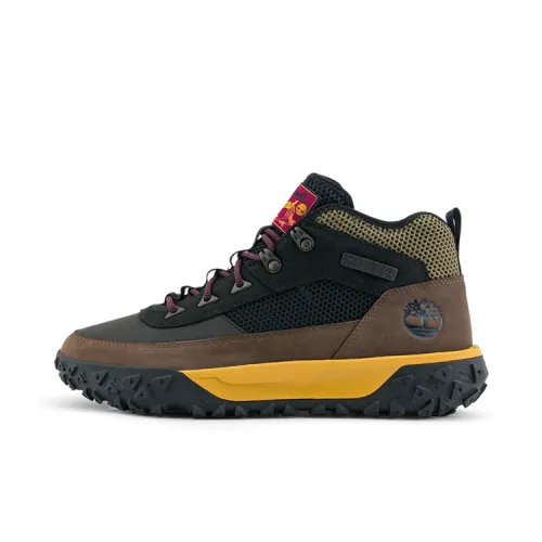 Timberland Greenstride Motion 6 Slip Resistant Mid top Hiking Shoes Men's Black Brown