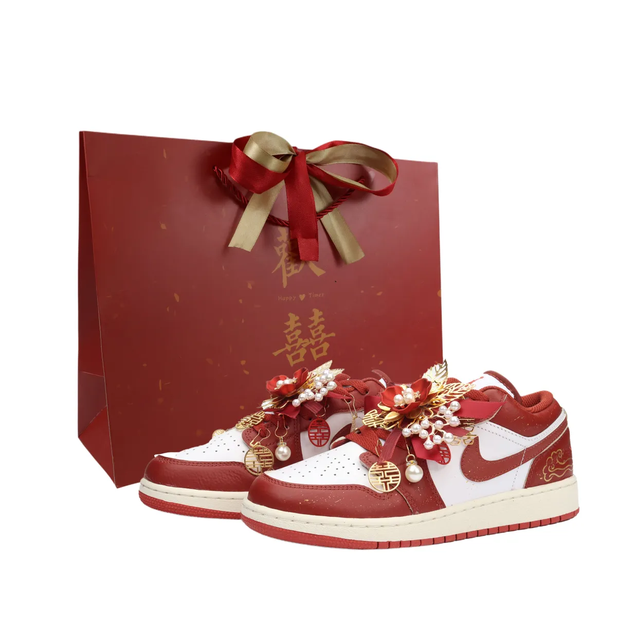 Jordan Air Jordan 1 Love Forever Low top Vintage Basketball Shoes Women's Red