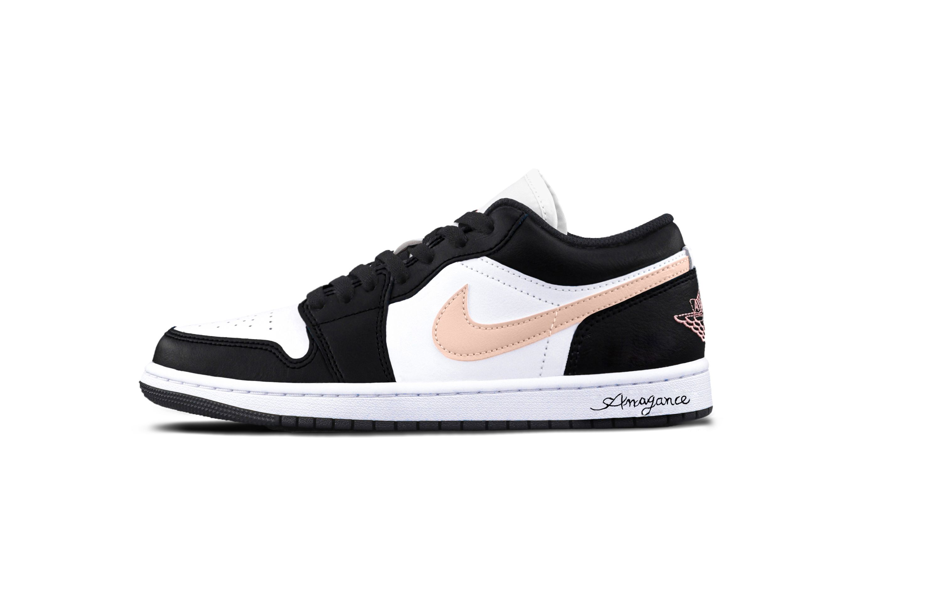 Jordan Air Jordan 1 Vintage Basketball Shoes Unisex Low Top Black/Pink