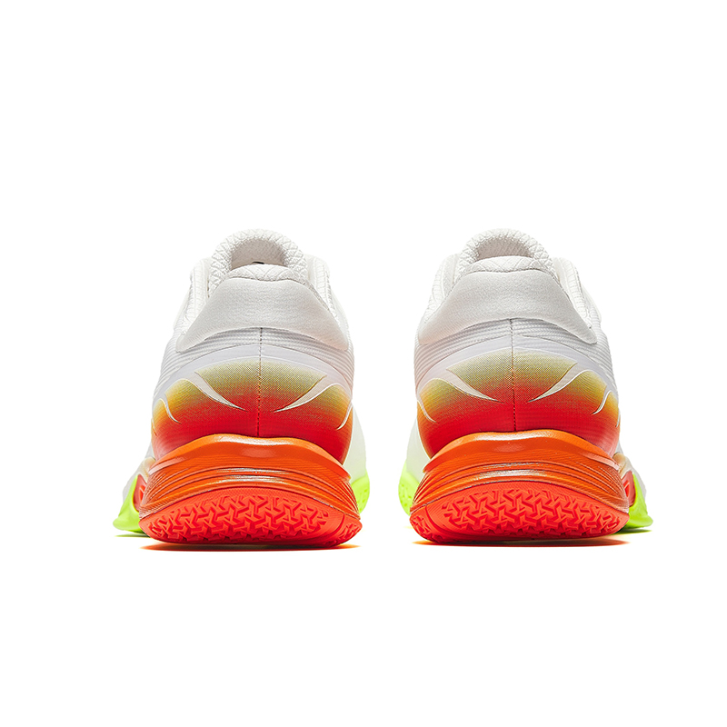 Anta Slip Resistant, Abrasion Resistant, Breathable Low top Badminton Shoes Men’s White Orange Green