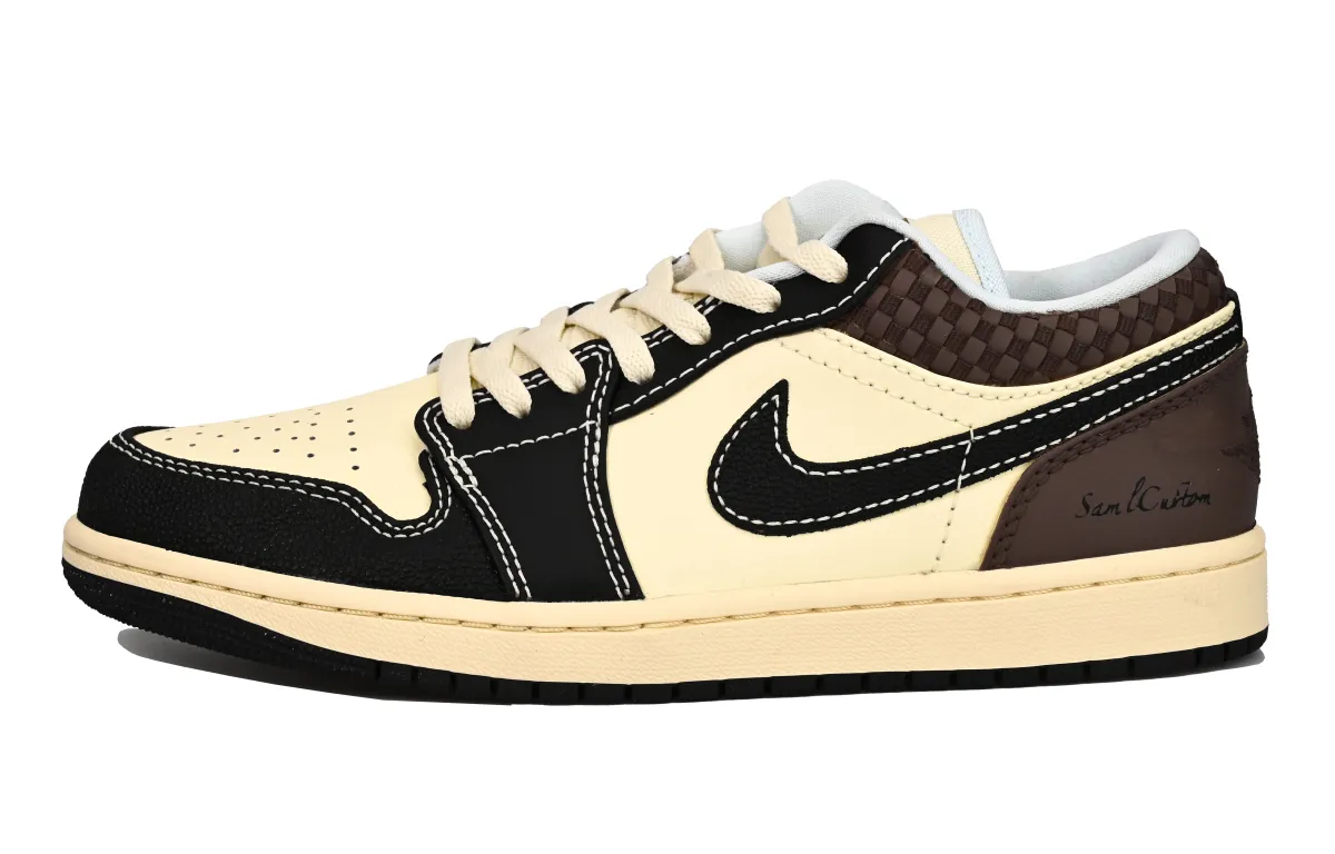 Jordan Air Jordan 1 Abrasion Resistant Breathable Abrasion Resistant Breathable Low top Vintage Basketball Shoes Men's