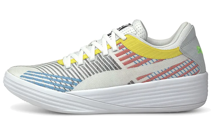 PUMA Clyde All Pro Cushioning Slip Resistant Lightweight Low top Basketball Shoes Unisex Khaki Yellow Orange
