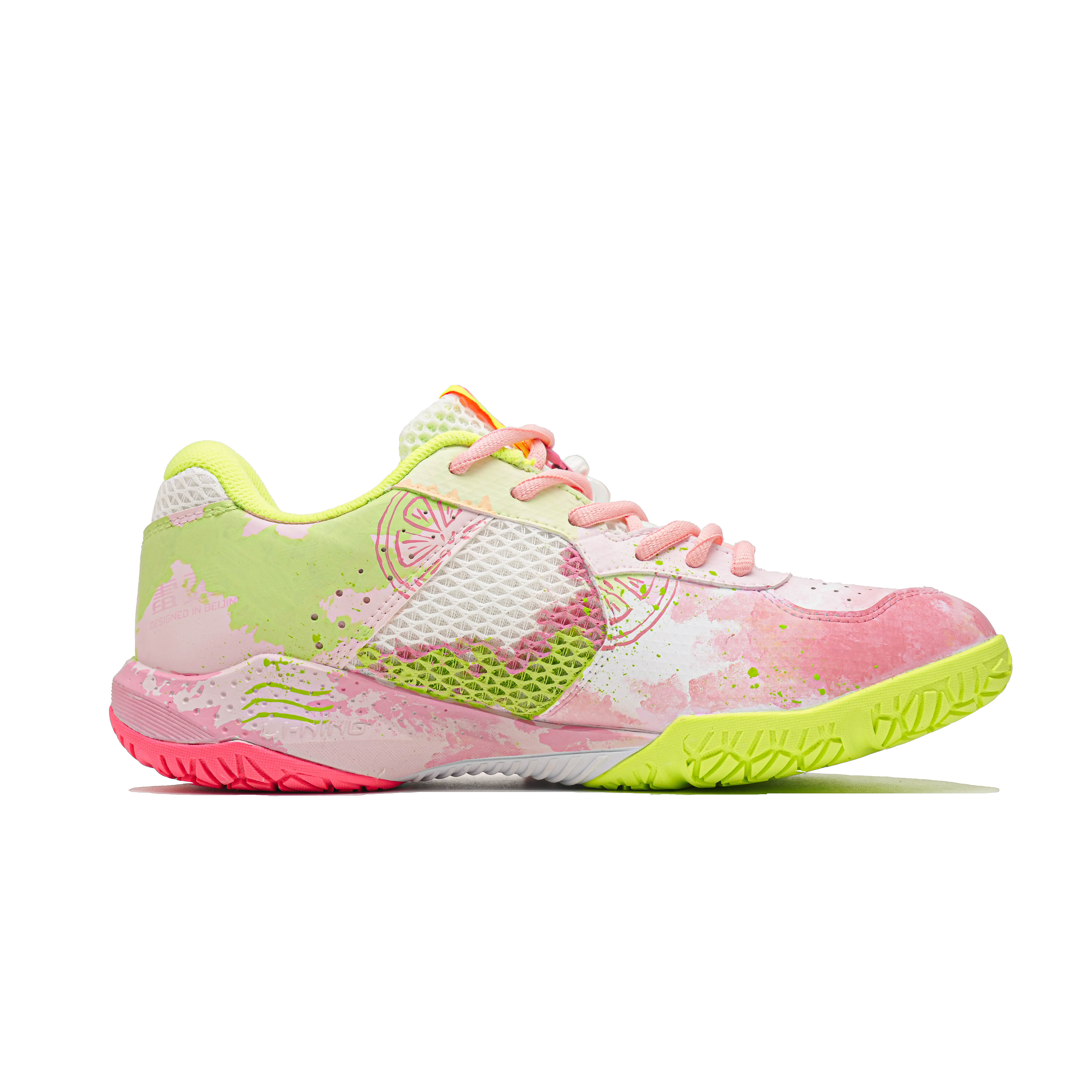 Li Ning Thunder LITE Slip Resistant And Abrasion Resistant Coverage Low top Badminton Shoes Unisex Pink
