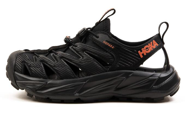 HOKA ONE ONE Hopara OG Hiking rubber classic versatile breathable and wear-resistant beach sandals women's black stitching