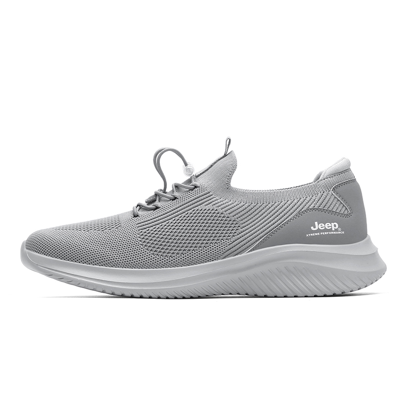 Jeep Fabric Comfortable Round Toe Abrasion Resistant Breathable Low top Hiking Shoes Men's Gray