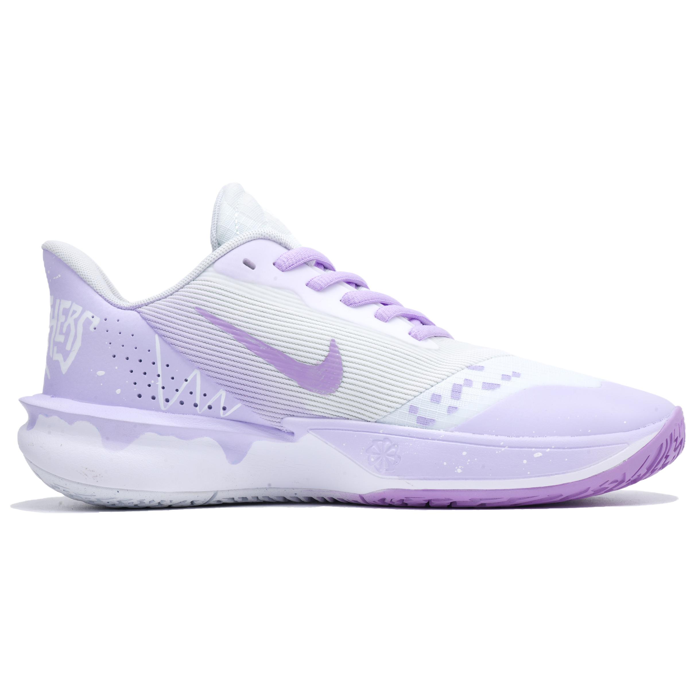 Nike Precision 7 Low top Basketball Shoes Unisex White Purple