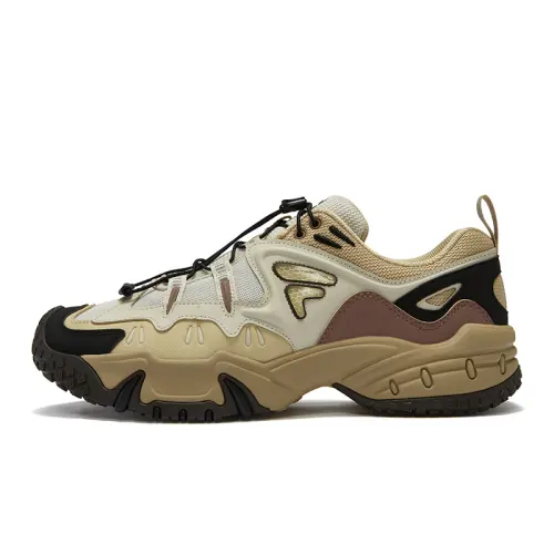 FILA FUSION KRIPTONITE Tooth Rock Shoes Low top Chunky Sneakers Men's Mist Gray Lunar Rock Yellow