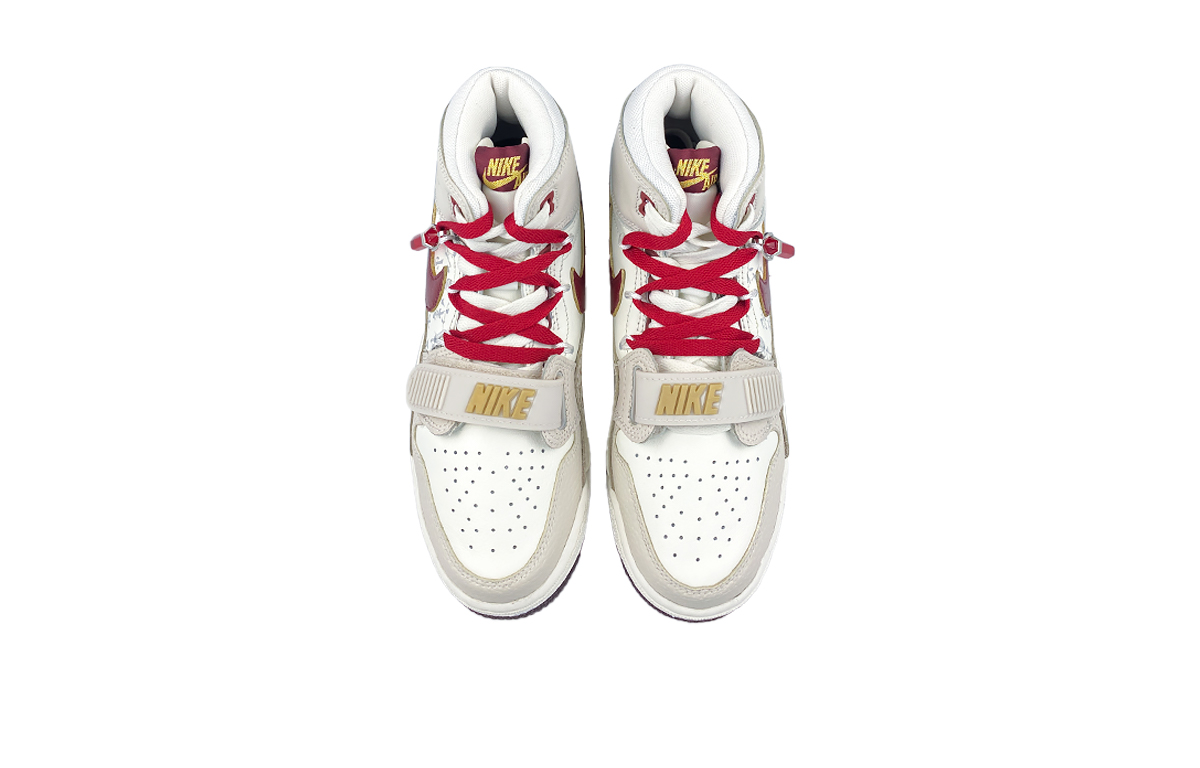 Jordan Legacy 312 Slip Resistant Abrasion Resistant High top Vintage Basketball Shoes Unisex White Red