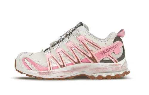 SALOMON XA Pro 3D ADV Cushioning Slip Resistant Abrasion Resistant Low top Hiking Shoes Unisex White Pink