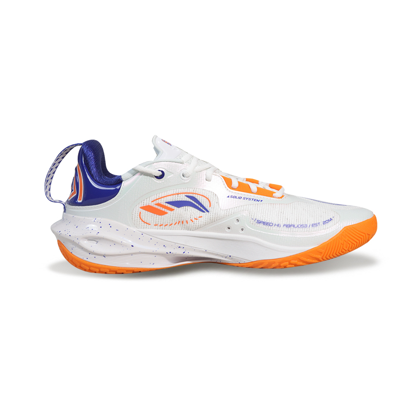 Li Ning Speed 11 Textile, TPU Low top Basketball Shoes Men’s White Orange