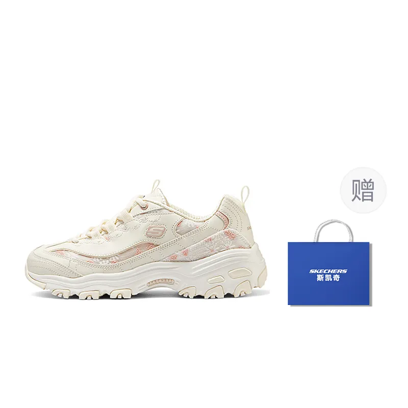 Skechers D'Lites 1.0 Flower Sea Bear Moisture Wicking Moisture wicking Low top Chunky Sneakers Women's Rose Pink