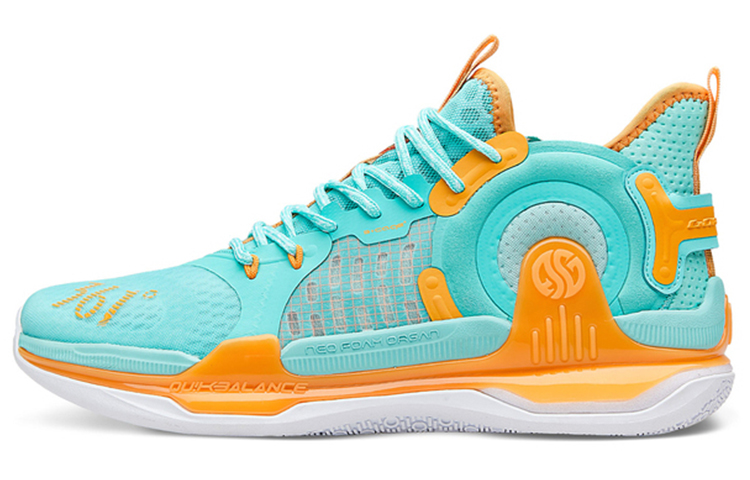 361° AG 1 Cushioning Slip Resistant Abrasion Resistant Coverage Support Mid top Basketball Shoes Men’s Blue Orange