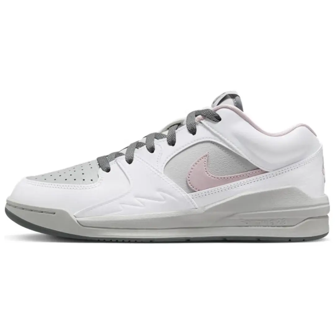 Jordan Stadium 90 Comfortable Slip Resistant Abrasion Resistant Low top Basketball Shoes Women's White Gray Pink