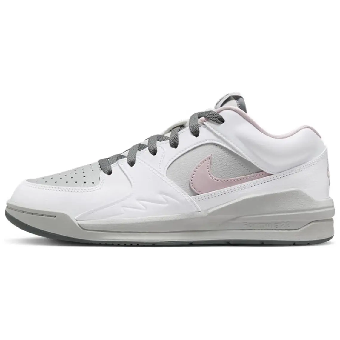 Jordan Stadium 90 Comfortable Slip Resistant Abrasion Resistant Low top Basketball Shoes Women's White Gray Pink