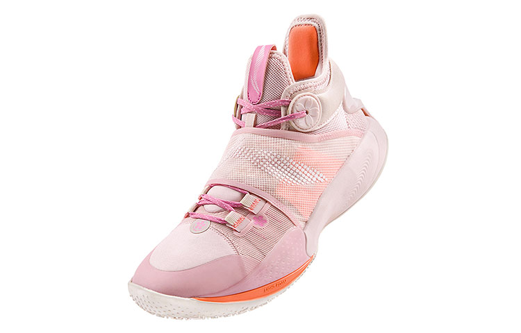 Li Ning SONIC 9 Cushioning Slip Resistant Abrasion Resistant Coverage Support High top Basketball Shoes Men’s Pink