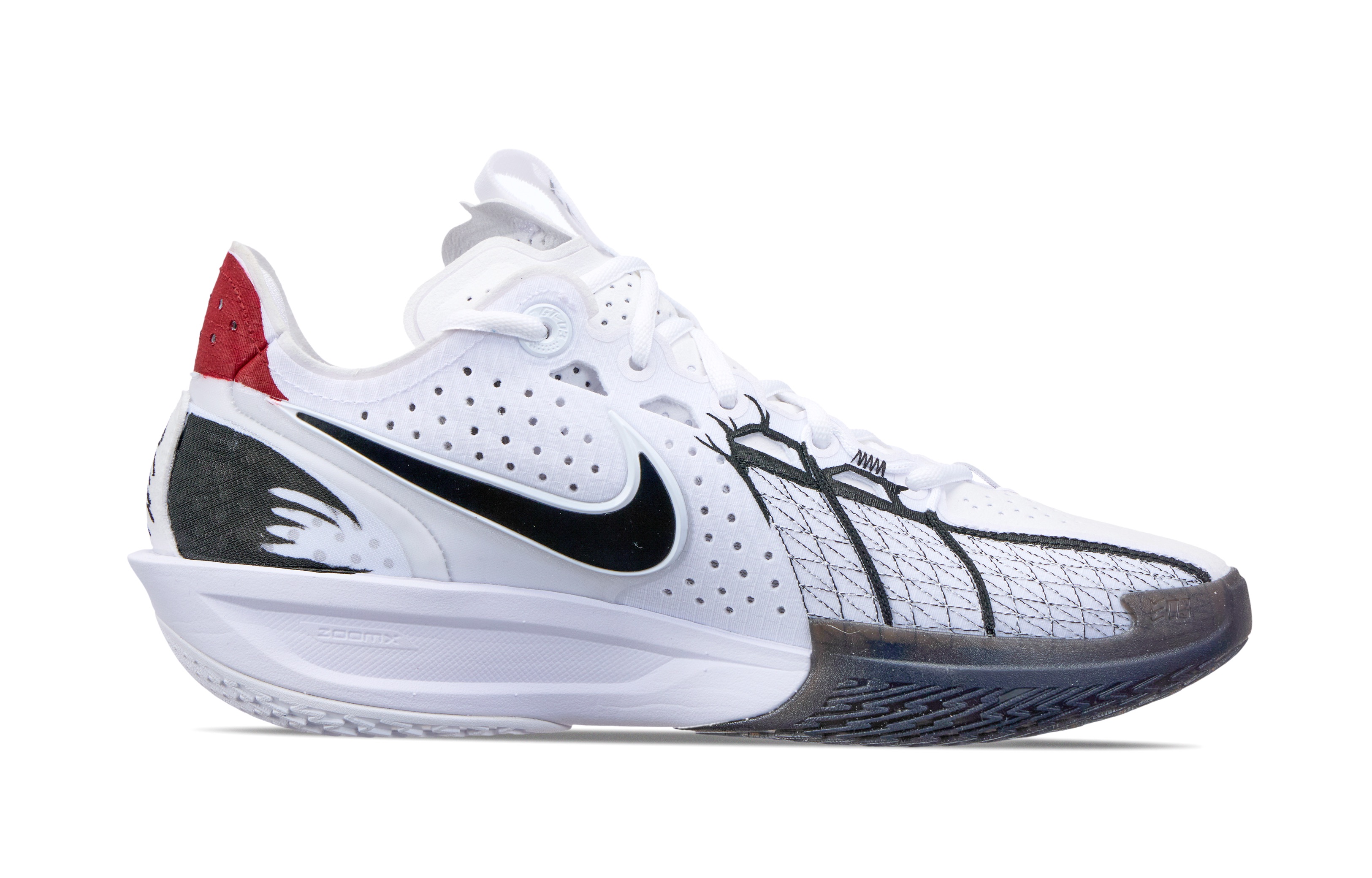 Nike G.T. Cut 3 Symbiotic Community Cushioning Support Rebound Low top Basketball Shoes Unisex Black White Red
