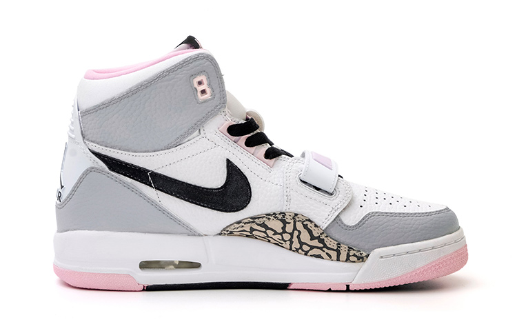 Jordan Legacy 312 High top Vintage Basketball Shoes GS Gray Pink White