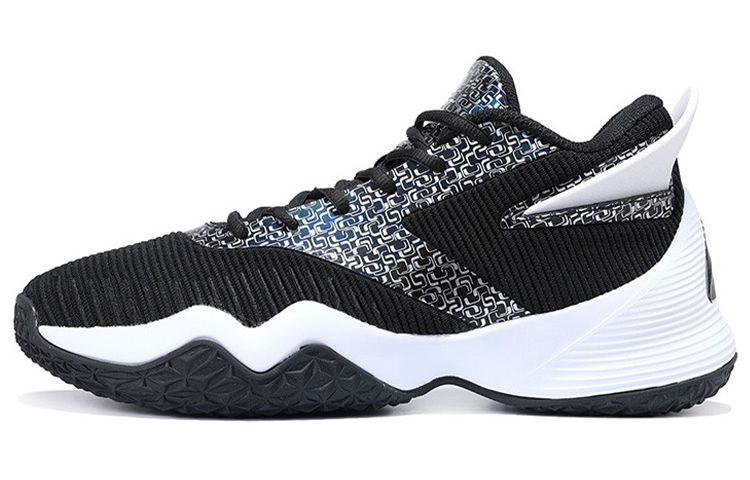 PEAK Basketball Shoes Men’s Mid Top Black/All White