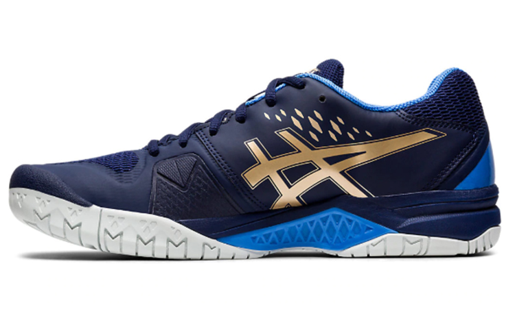 Asics Gel Challenger 12 Cushioning Low top Tennis Shoes Men's Blue Gold