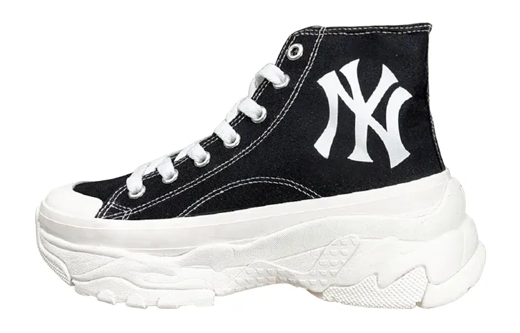 MLB Chunky High Canvas Shoes Unisex High-top Black