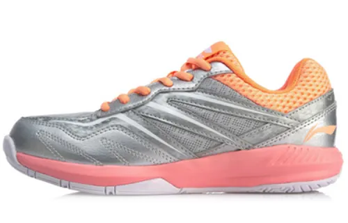 Li Ning Poseidon Badminton Shoes Women's Low Top Silver/Orange