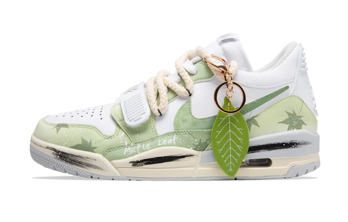 Jordan Legacy 312 One Leaf Knows Autumn Abrasion Resistant Low top Vintage Basketball Shoes Men's Light Green
