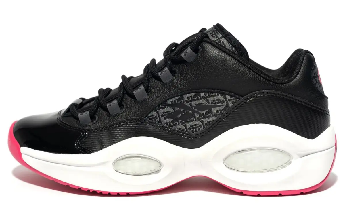 Reebok Low top Trendy Vintage Basketball Shoes Unisex Black White Pink