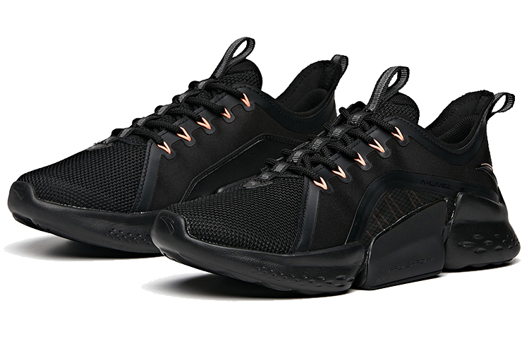 ANTA Training Shoes Women’s Low Top Black/Fluorescent Sunset Orange