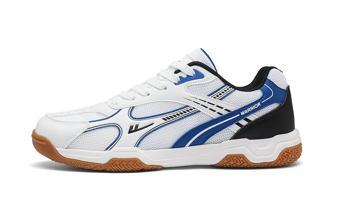 Warrior Abrasion Resistant Breathable Slip Resistant Low top Badminton Shoes Men’s White Black Blue