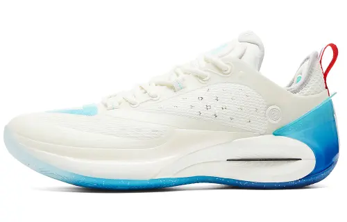 PEAK Wiggins AW2 Basketball Shoes Men's Low Top Ecru/Colorful Blue