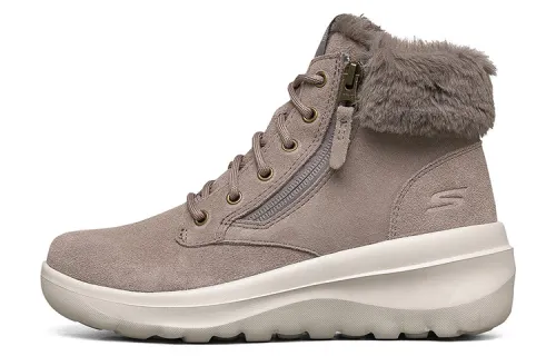 Skechers Abrasion Resistant Comfortable Short Snow Boots Women's Gray