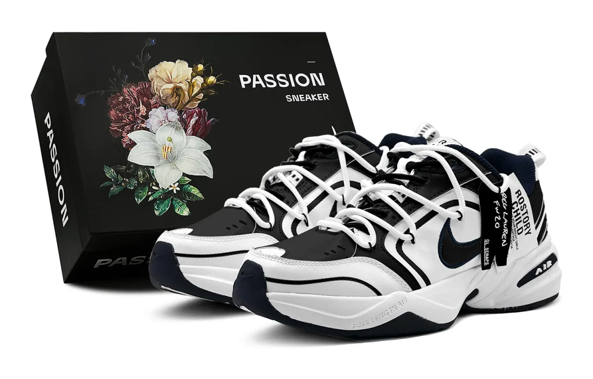 Nike Air Monarch 4 Breathable Low top Chunky Sneakers Unisex Black White