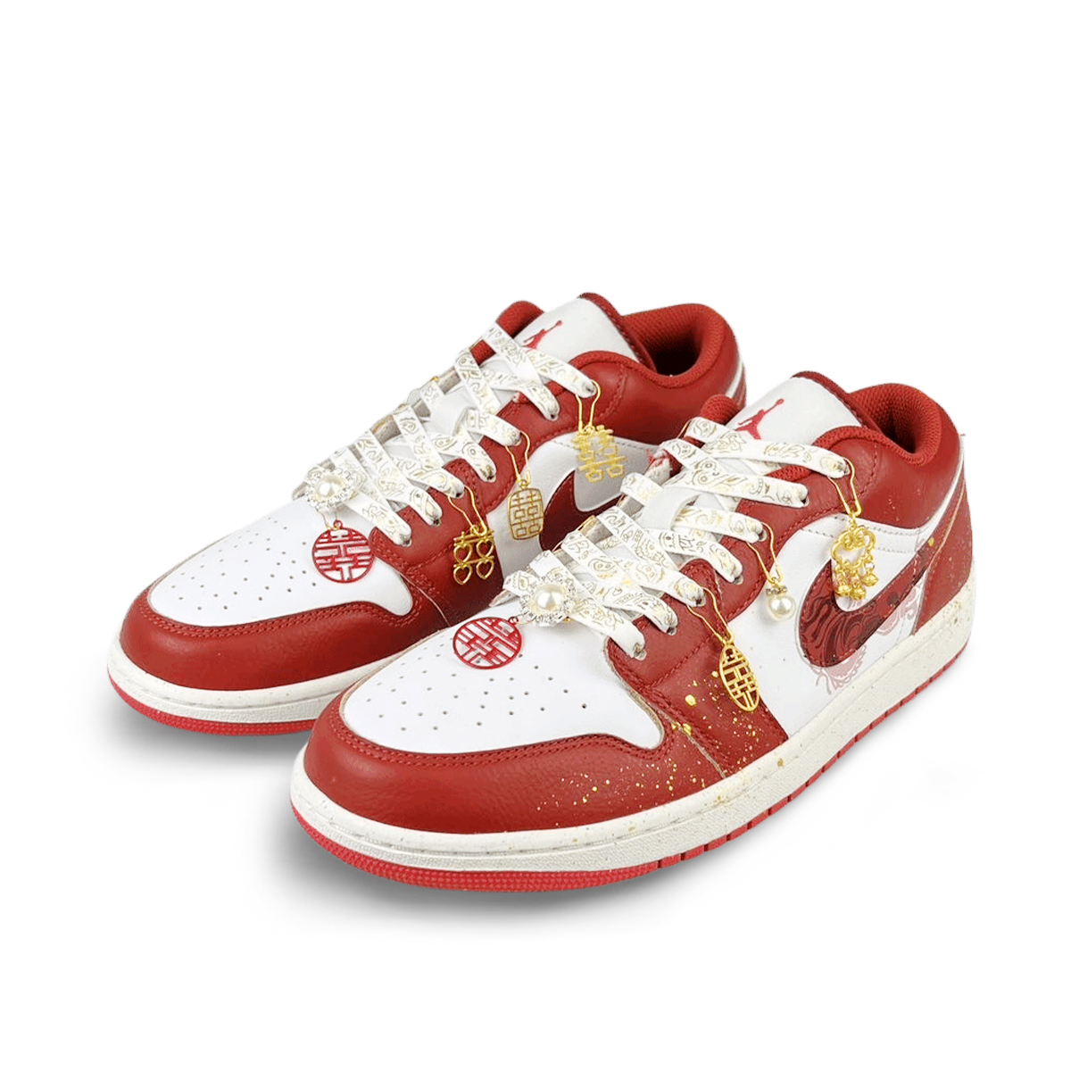 Jordan Air Jordan 1 Cushioning Slip Resistant Low top Vintage Basketball Shoes Men’s Red White