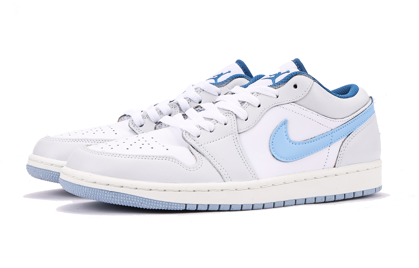 Jordan Air Jordan 1 Chestnut Slip Resistant Coverage Cushioning Low top Vintage Basketball Shoes Men’s Gray Blue