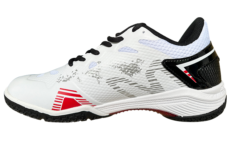 BONNY Mesh Cushioning Slip Resistant Low top Badminton Shoes Unisex White Black