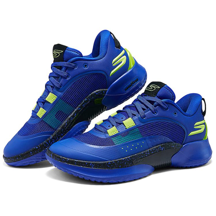 Skechers SKX Resagrip Cushioning, Wear Resistant Low top Basketball Shoes Men’s Blue Green